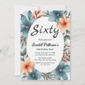 Invitation Aquarelle romantique rustique Floral 60e anniversa (Devant)