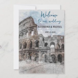 Invitation Aquarelle Rome, Italie