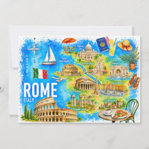 Invitation Aquarelle Rome Italie Colisée Monument