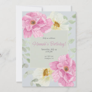 Invitation Aquarelle rose