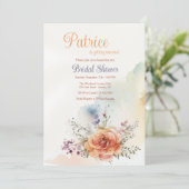 Invitation aquarelle rose (Debout devant)