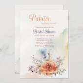 Invitation aquarelle rose (Devant / Derrière)