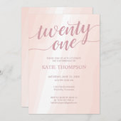 Invitation Aquarelle rose (Devant / Derrière)