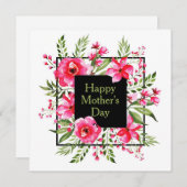 Invitation Aquarelle rose (Devant / Derrière)