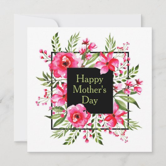 Invitation Aquarelle rose (Devant)