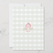 Invitation Aquarelle rose animaux de ferme Baby showers Invit (Dos)