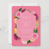 Invitation Aquarelle rose Aquarelle Fruit Citrus Floral Rose (Devant)