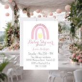 Invitation Aquarelle rose arc-en-ciel pastel Baby shower fill