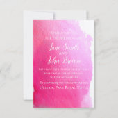 Invitation Aquarelle rose art moderne mariage boho (Devant)