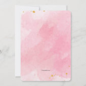 Invitation Aquarelle rose avec cadre doré (Dos)