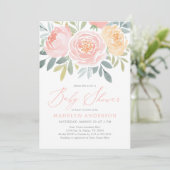 Invitation Aquarelle rose Baby shower de printemps floral (Debout devant)