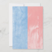 Invitation Aquarelle rose + Baby shower de révélation du genr (Dos)