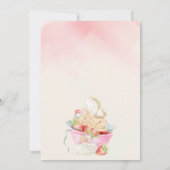 Invitation Aquarelle rose Baby shower Fée (Dos)