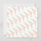 Invitation Aquarelle rose Baby shower Floral Brunch (Dos)