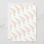 Invitation Aquarelle rose Baby shower Floral Brunch (Dos)