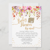 Invitation Aquarelle rose Baby shower floral par la poste (Devant)