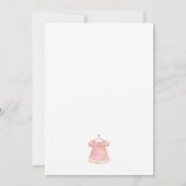 Invitation Aquarelle rose Baby shower Robe fille (Dos)