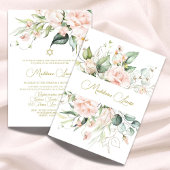 Invitation Aquarelle rose bat mitzvah Élégante
