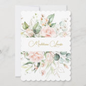 Invitation Aquarelle rose bat mitzvah Élégante (Dos)