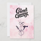 Invitation Aquarelle rose Beauté Salon Grand Ouverture (Devant)
