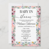 Invitation Aquarelle rose Bébé Floral En Baby shower Fleur (Devant)