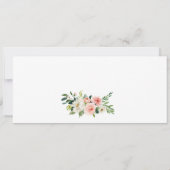 Invitation Aquarelle rose blanc Fête des mariées florale Bill (Dos)