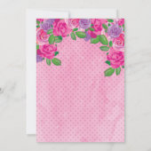 Invitation Aquarelle rose blanc Floral 50e fête d'anniversair (Dos)