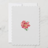 Invitation Aquarelle rose blanc pivoines Mariage (Dos)