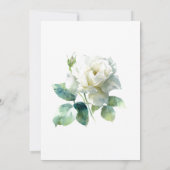 Invitation Aquarelle Rose Blanche Botanique Moderne (Dos)