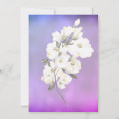 Invitation *~* Aquarelle Rose blanche Fête des mariées Magent (Dos)