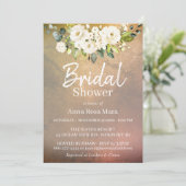 Invitation *~* Aquarelle Rose blanche Fête des mariées or (Debout devant)