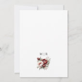 Invitation Aquarelle rose-bleu Bourgogne Mariage (Dos)