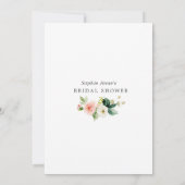 Invitation Aquarelle rose Blush Fête des mariées de cadre de  (Dos)