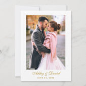 Invitation Aquarelle rose Blush Floral Photo Mariage or (Dos)