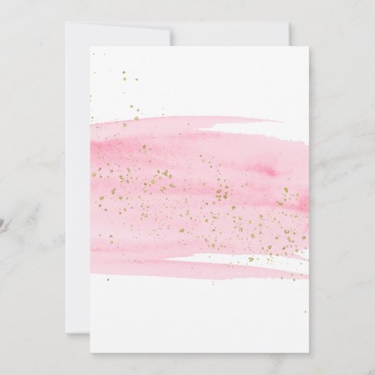 Invitation Aquarelle Rose Blush & Gold Bachelorte (Dos)