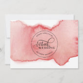 Invitation Aquarelle Rose Blush Gold, Mariage virtuel en lign (Dos)
