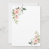 Invitation Aquarelle Rose Blush Or Floral 50e anniversaire (Dos)