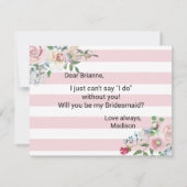 Invitation Aquarelle Rose Bluston Serez-Vous Ma Femme D'Accue (Dos)