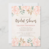 Invitation Aquarelle rose Boho Fête des mariées florale (Devant)