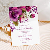 Invitation Aquarelle rose Botanique Moderne Mariage élégant