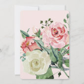 Invitation Aquarelle rose Bouquet Floral Fête des mariées Inv (Dos)