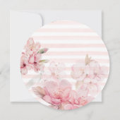 Invitation Aquarelle rose cerisier Baby shower de couronne (Dos)