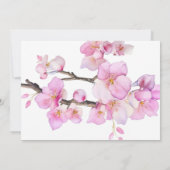 Invitation Aquarelle rose cerisier fleurs douche nuptiale (Dos)
