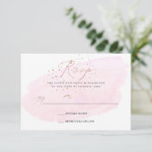 Invitation Aquarelle rose Champagne Bubbles+Calligraphie RSVP (Debout devant)