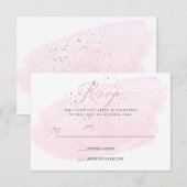 Invitation Aquarelle rose Champagne Bubbles+Calligraphie RSVP (Devant / Derrière)