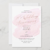 Invitation Aquarelle rose Champagne Bubbles Elégant 21e (Devant)