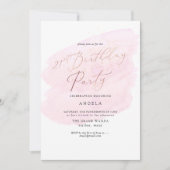 Invitation Aquarelle rose Champagne Bulles 21e do-it-yourself (Devant)