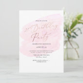 Invitation Aquarelle rose Champagne Bulles 21e do-it-yourself (Debout devant)