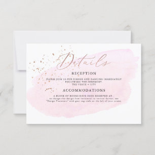 Invitation Aquarelle rose Champagne Bulles Détails