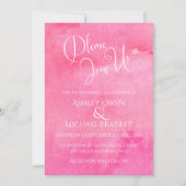 Invitation Aquarelle rose chaud Élégante Typographie Mariage  (Devant)